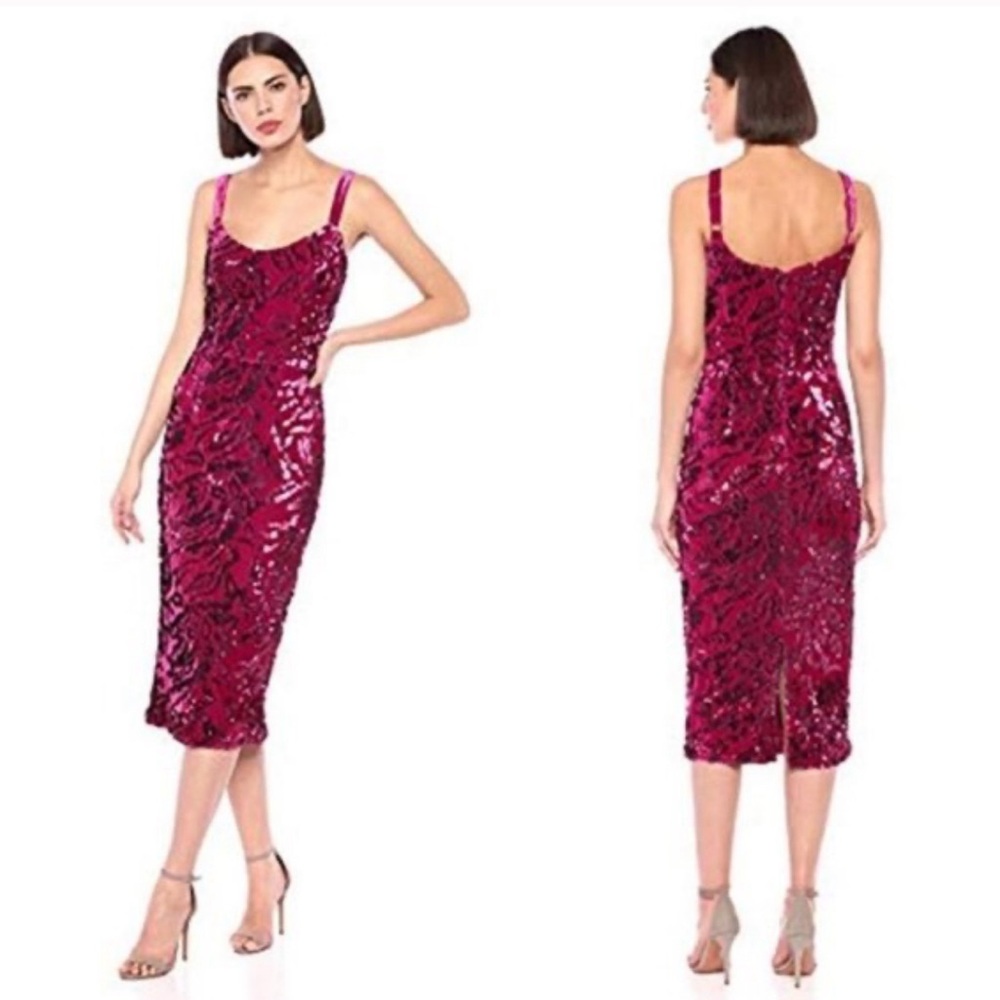 NWT Dress The Population Lynda Sequin Velvet Form fitting dress - Picture 4 of 11